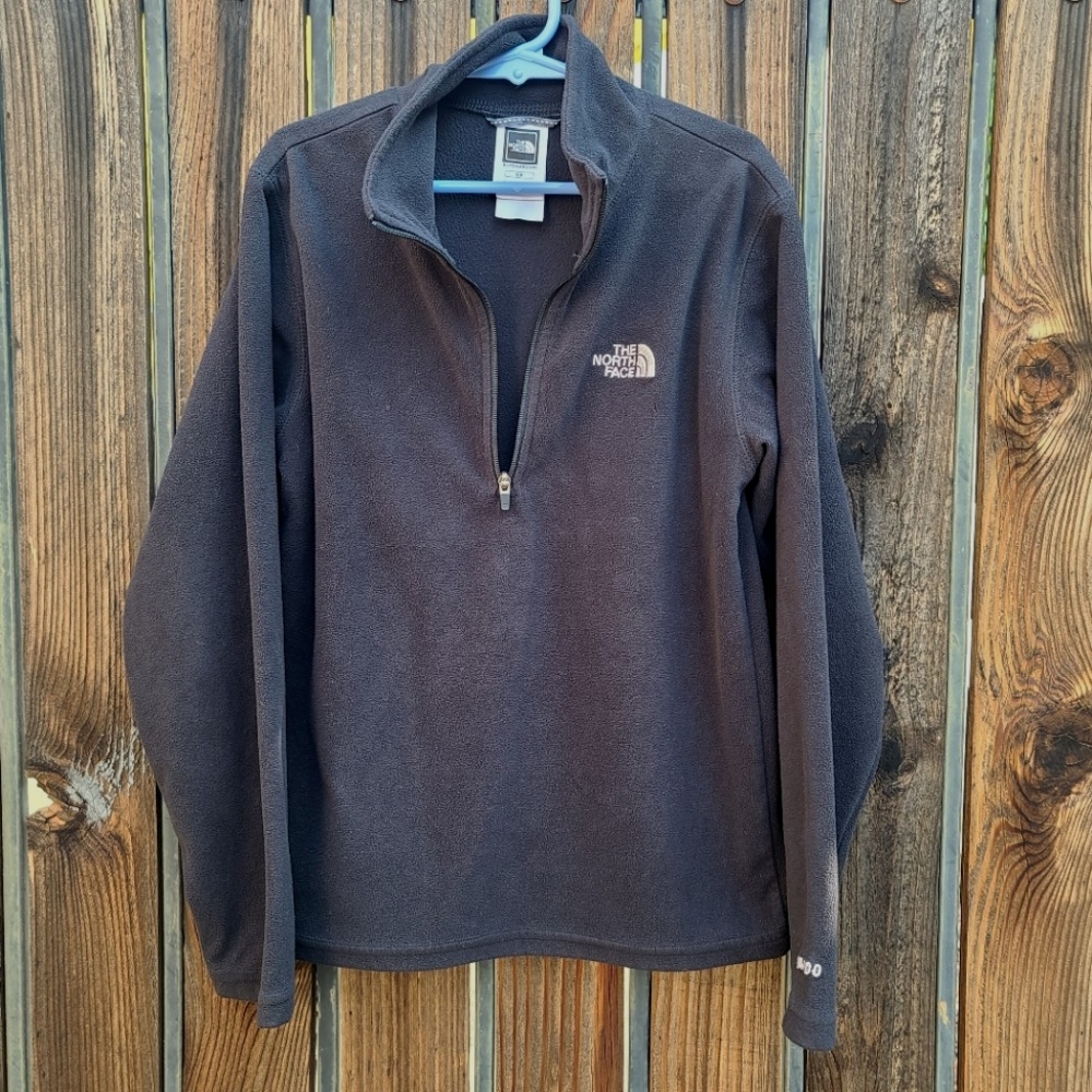 THE NORTH FACE Black Fleece 3/4 Zip Pullover Boys S 7 8 Sweater Top Girls Kids - Picture 4 of 11